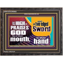A TWO EDGED SWORD  Contemporary Christian Wall Art Wooden Frame  GWFAVOUR9965  "45X33"
