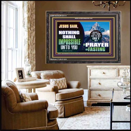 WITH GOD NOTHING SHALL BE IMPOSSIBLE  Modern Wall Art  GWFAVOUR10111  