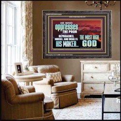 OPRRESSING THE POOR IS AGAINST THE WILL OF GOD  Large Scripture Wall Art  GWFAVOUR10429  "45X33"