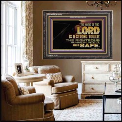 THE NAME OF THE LORD IS A STRONG TOWER  Contemporary Christian Wall Art  GWFAVOUR10542  "45X33"