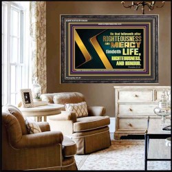 RIGHTEOUSNESS AND MERCY FINDETH LIFE RIGHTEOUSNESS AND HONOUR  Inspirational Bible Verse Wooden Frame  GWFAVOUR10630  