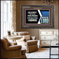 THE HEART OF THEM THAT SEEK THE LORD REJOICE  Righteous Living Christian Wooden Frame  GWFAVOUR10657  "45X33"