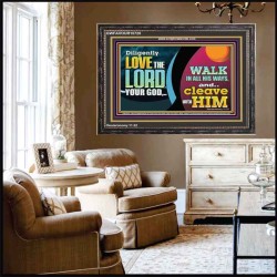 DILIGENTLY LOVE THE LORD WALK IN ALL HIS WAYS  Unique Scriptural Wooden Frame  GWFAVOUR10720  "45X33"