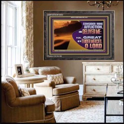 CONSIDER MINE AFFLICTION O LORD  Christian Artwork Glass Wooden Frame  GWFAVOUR12052  "45X33"