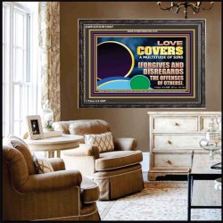 FORGIVES AND DISREGARDS THE OFFENSES OF OTHERS  Religious Wall Art Wooden Frame  GWFAVOUR12067  "45X33"