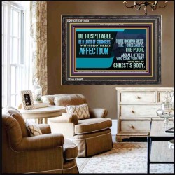 BE A LOVER OF STRANGERS WITH BROTHERLY AFFECTION FOR THE UNKNOWN GUEST  Bible Verse Wall Art  GWFAVOUR12068  "45X33"