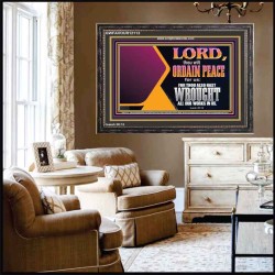 THE LORD WILL ORDAIN PEACE FOR US  Large Wall Accents & Wall Wooden Frame  GWFAVOUR12113  "45X33"