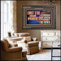 CHRIST JESUS IS OUR PEACE  Christian Paintings Wooden Frame  GWFAVOUR12967  "45X33"