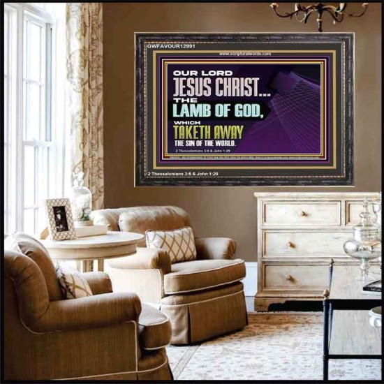 THE LAMB OF GOD WHICH TAKETH AWAY THE SIN OF THE WORLD  Children Room Wall Wooden Frame  GWFAVOUR12991  