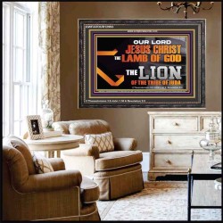 THE LION OF THE TRIBE OF JUDA CHRIST JESUS  Ultimate Inspirational Wall Art Wooden Frame  GWFAVOUR12993  "45X33"
