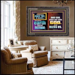 THE EARTH SHALL YIELD HER INCREASE FOR YOU  Inspirational Bible Verses Wooden Frame  GWFAVOUR9895  "45X33"