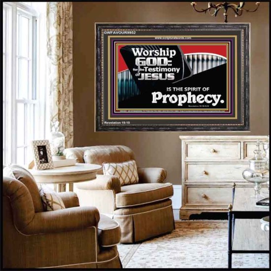 JESUS CHRIST THE SPIRIT OF PROPHESY  Encouraging Bible Verses Wooden Frame  GWFAVOUR9952  