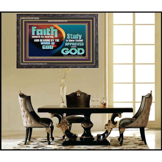 FAITH COMES BY HEARING THE WORD OF CHRIST  Christian Quote Wooden Frame  GWFAVOUR10558  