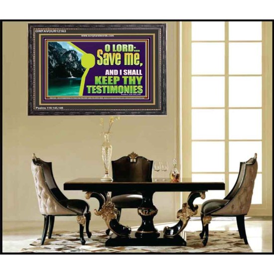SAVE ME AND I SHALL KEEP THY TESTIMONIES  Inspirational Bible Verses Wooden Frame  GWFAVOUR12163  