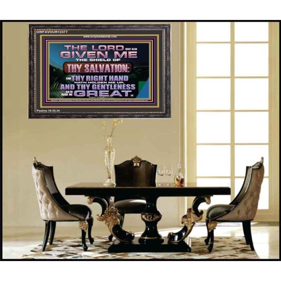 THY RIGHT HAND HATH HOLDEN ME UP  Ultimate Inspirational Wall Art Wooden Frame  GWFAVOUR12377  