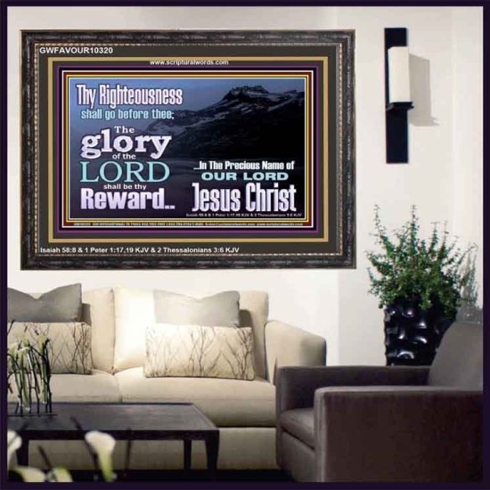 THE GLORY OF THE LORD WILL BE UPON YOU  Custom Inspiration Scriptural Art Wooden Frame  GWFAVOUR10320  