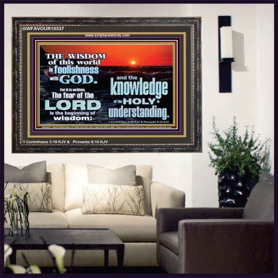 THE FEAR OF THE LORD BEGINNING OF WISDOM  Inspirational Bible Verses Wooden Frame  GWFAVOUR10337  