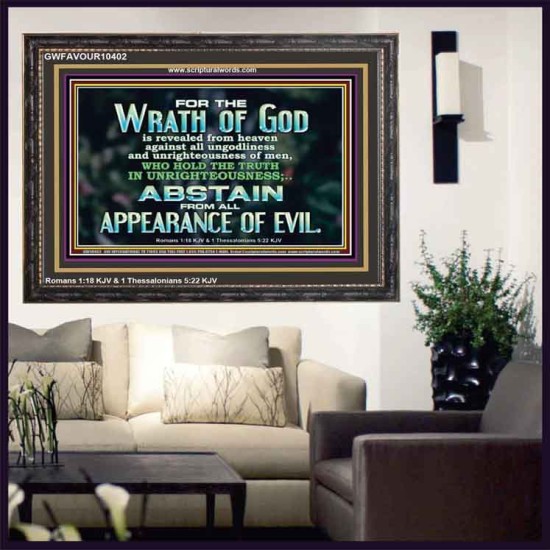 UNGODLINESS AND UNRIGHTEOUSNESS OUTLAW IN ETERNITY  Righteous Living Christian Wooden Frame  GWFAVOUR10402  