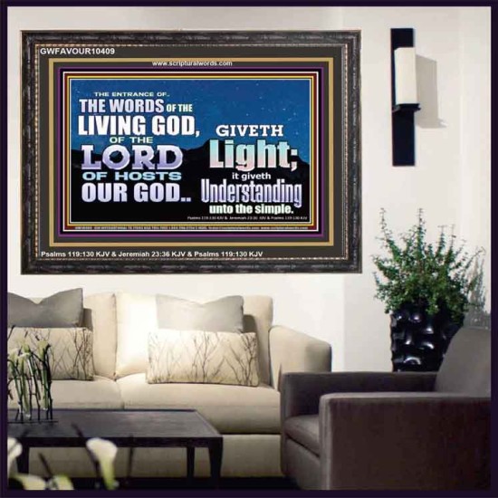 THE WORDS OF LIVING GOD GIVETH LIGHT  Unique Power Bible Wooden Frame  GWFAVOUR10409  