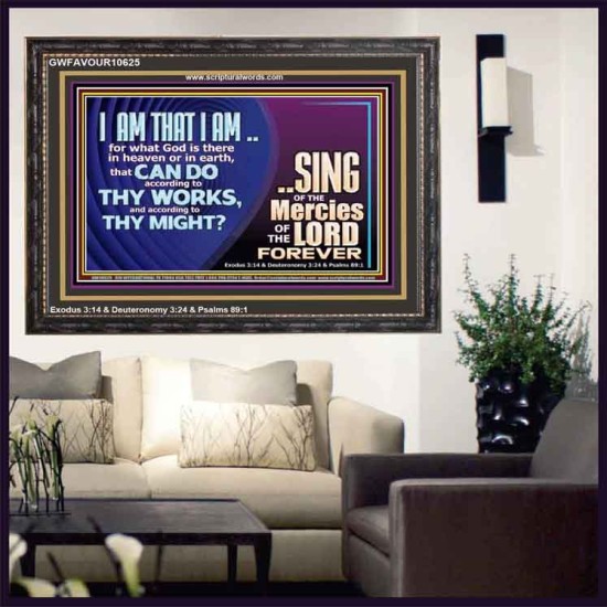 I AM THAT I AM GREAT AND MIGHTY GOD  Bible Verse for Home Wooden Frame  GWFAVOUR10625  