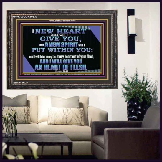 I WILL GIVE YOU A NEW HEART AND NEW SPIRIT  Bible Verse Wall Art  GWFAVOUR10633  