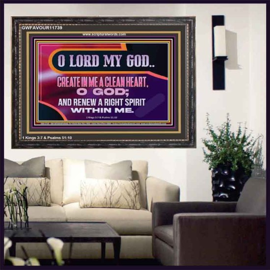 CREATE IN ME A CLEAN HEART O GOD  Bible Verses Wooden Frame  GWFAVOUR11739  
