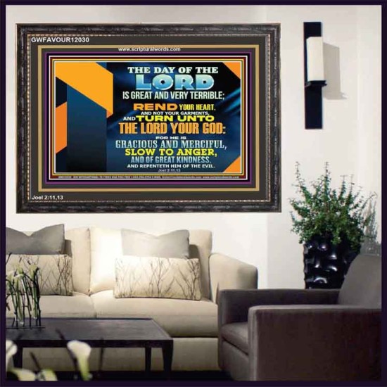 REND YOUR HEART AND NOT YOUR GARMENTS AND TURN BACK TO THE LORD  Righteous Living Christian Wooden Frame  GWFAVOUR12030  