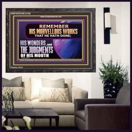 REMEMBER HIS MARVELLOUS WORKS THAT HE HATH DONE  Custom Modern Wall Art  GWFAVOUR12138  