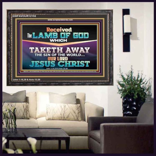 RECEIVED THE LAMB OF GOD OUR LORD JESUS CHRIST  Art & Décor Wooden Frame  GWFAVOUR12153  
