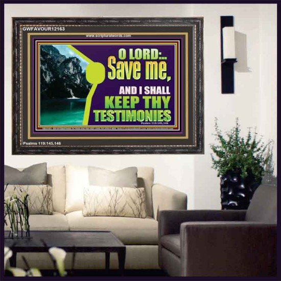 SAVE ME AND I SHALL KEEP THY TESTIMONIES  Inspirational Bible Verses Wooden Frame  GWFAVOUR12163  