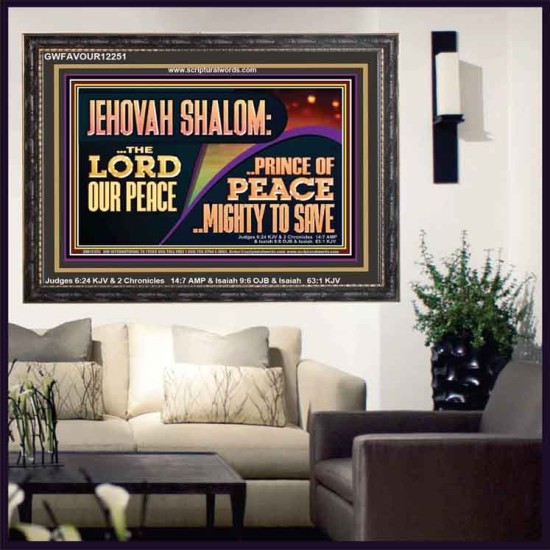 JEHOVAH SHALOM THE LORD OUR PEACE PRINCE OF PEACE  Righteous Living Christian Wooden Frame  GWFAVOUR12251  
