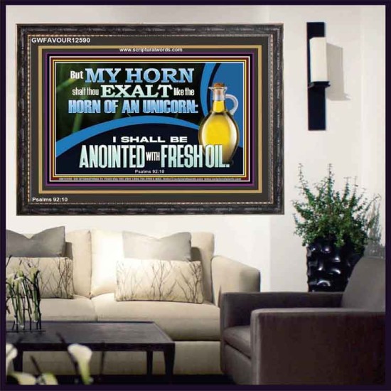 ANOINTED WITH FRESH OIL  Large Scripture Wall Art  GWFAVOUR12590  