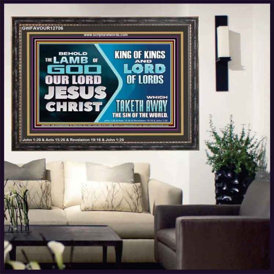 THE LAMB OF GOD OUR LORD JESUS CHRIST  Wooden Frame Scripture   GWFAVOUR12706  