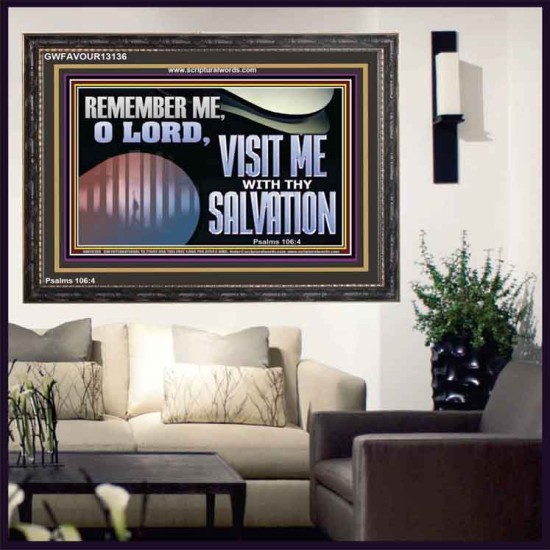 VISIT ME O LORD WITH THY SALVATION  Glass Wooden Frame Scripture Art  GWFAVOUR13136  