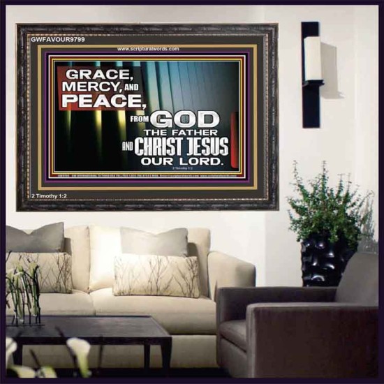 GRACE MERCY AND PEACE UNTO YOU  Bible Verse Wooden Frame  GWFAVOUR9799  