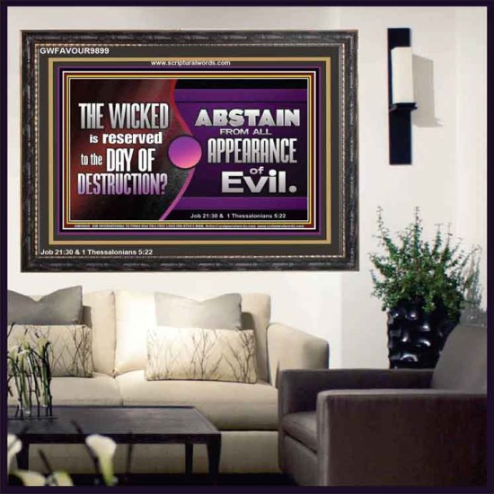 THE WICKED RESERVED FOR DAY OF DESTRUCTION  Wooden Frame Scripture Décor  GWFAVOUR9899  