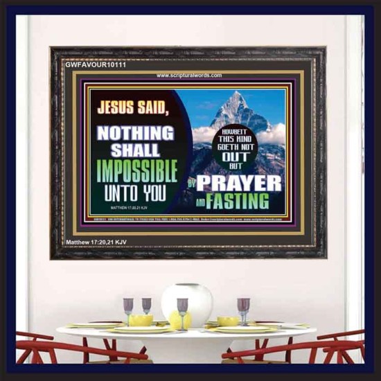 WITH GOD NOTHING SHALL BE IMPOSSIBLE  Modern Wall Art  GWFAVOUR10111  