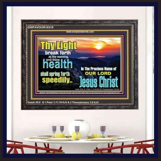 THY HEALTH WILL SPRING FORTH SPEEDILY  Custom Inspiration Scriptural Art Wooden Frame  GWFAVOUR10319  