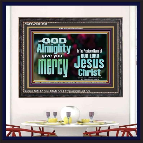 GOD ALMIGHTY GIVES YOU MERCY  Bible Verse for Home Wooden Frame  GWFAVOUR10332  