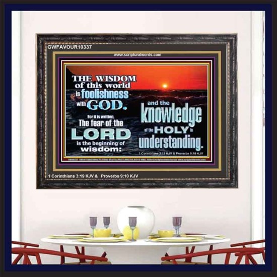 THE FEAR OF THE LORD BEGINNING OF WISDOM  Inspirational Bible Verses Wooden Frame  GWFAVOUR10337  