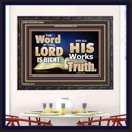 THE WORD OF THE LORD IS ALWAYS RIGHT  Unique Scriptural Picture  GWFAVOUR10354  