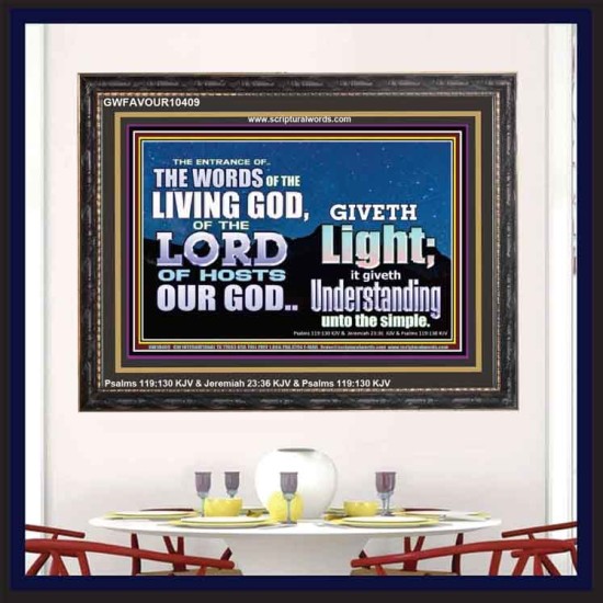 THE WORDS OF LIVING GOD GIVETH LIGHT  Unique Power Bible Wooden Frame  GWFAVOUR10409  