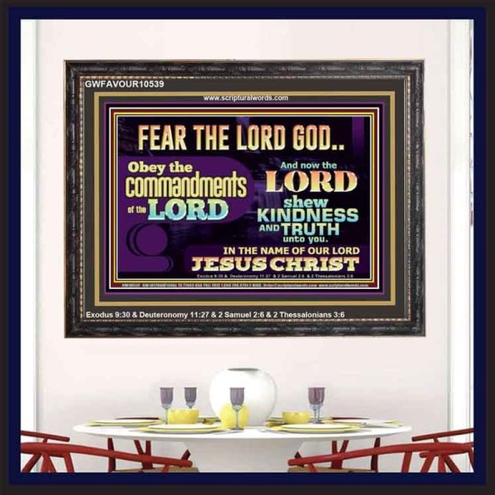 OBEY THE COMMANDMENT OF THE LORD  Contemporary Christian Wall Art Wooden Frame  GWFAVOUR10539  