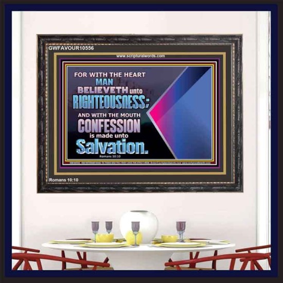 TRUSTING WITH THE HEART LEADS TO RIGHTEOUSNESS  Christian Quotes Wooden Frame  GWFAVOUR10556  