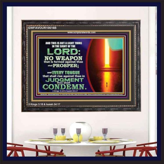 CONDEMN EVERY TONGUE THAT RISES AGAINST YOU IN JUDGEMENT  Custom Inspiration Scriptural Art Wooden Frame  GWFAVOUR10616B  