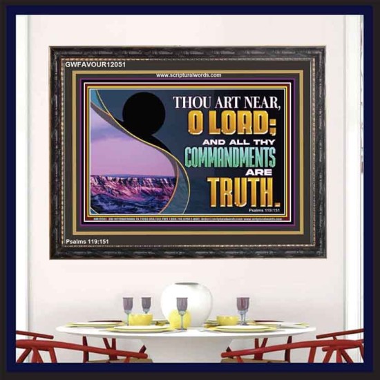 ALL THY COMMANDMENTS ARE TRUTH  Scripture Art Wooden Frame  GWFAVOUR12051  