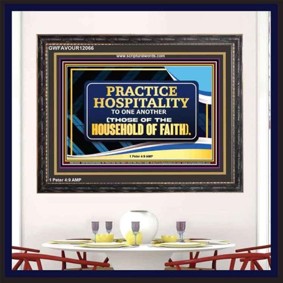 PRACTICE HOSPITALITY TO ONE ANOTHER  Religious Art Picture  GWFAVOUR12066  