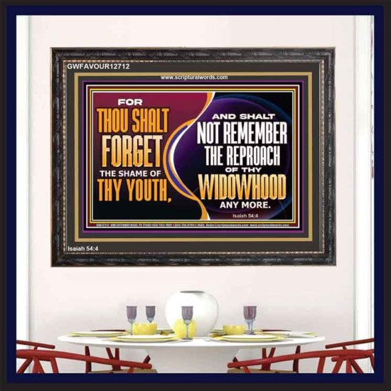 THOU SHALT FORGET THE SHAME OF THY YOUTH  Encouraging Bible Verse Wooden Frame  GWFAVOUR12712  