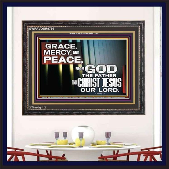 GRACE MERCY AND PEACE UNTO YOU  Bible Verse Wooden Frame  GWFAVOUR9799  