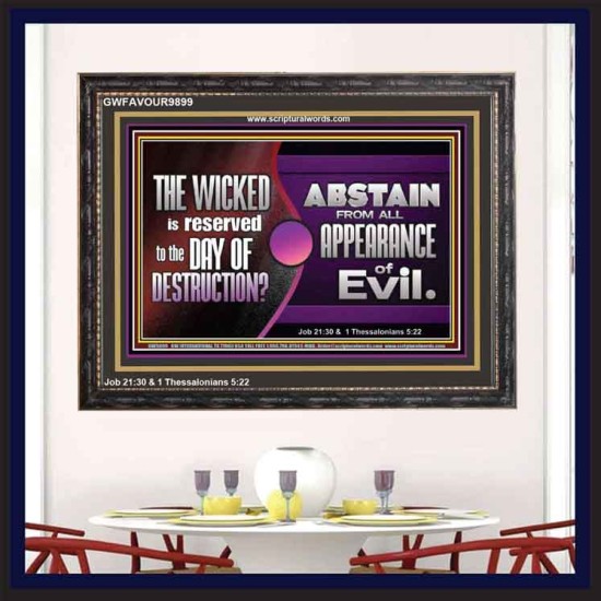 THE WICKED RESERVED FOR DAY OF DESTRUCTION  Wooden Frame Scripture Décor  GWFAVOUR9899  